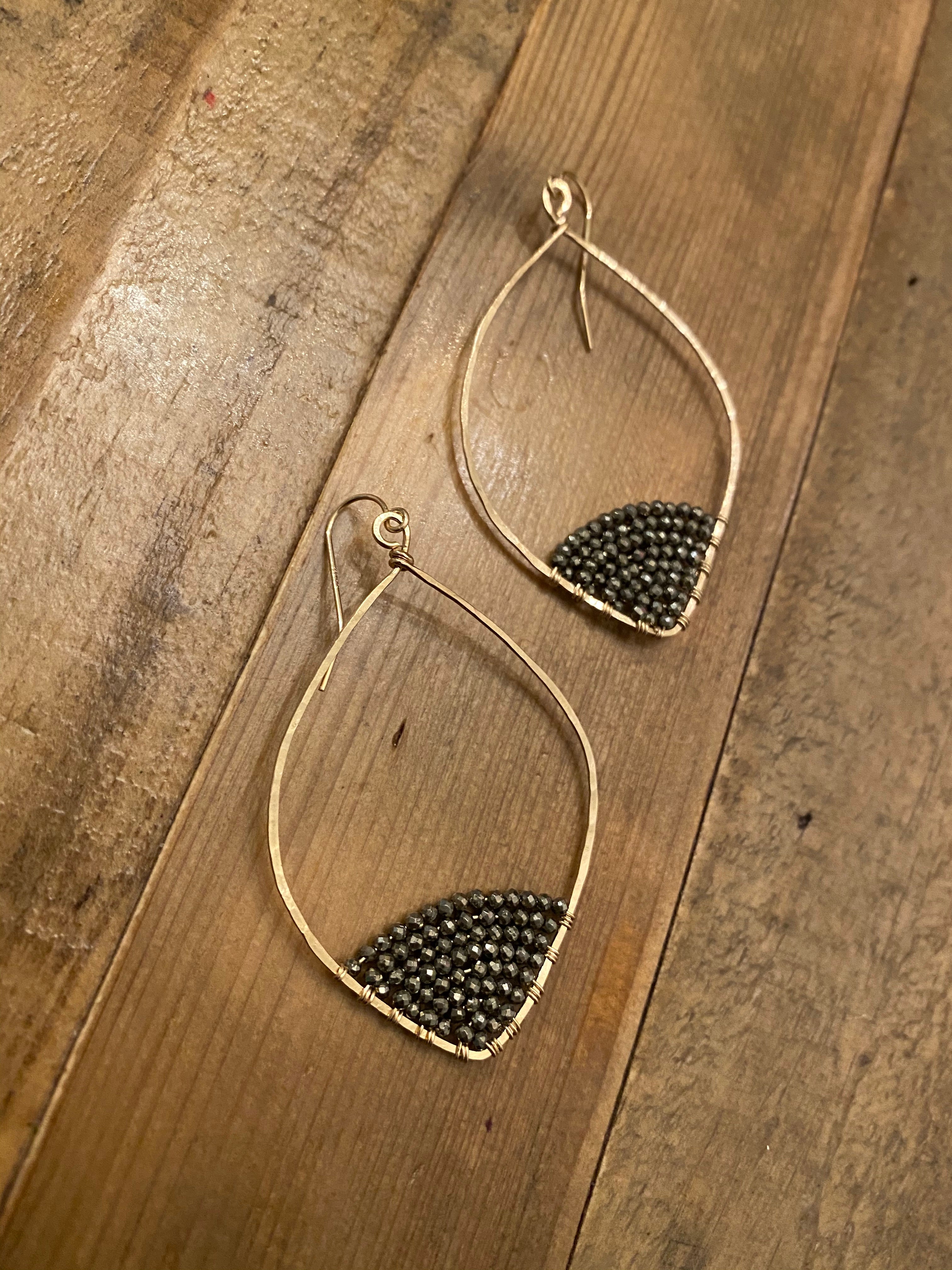 Caviar Dipped Leafed Hoops