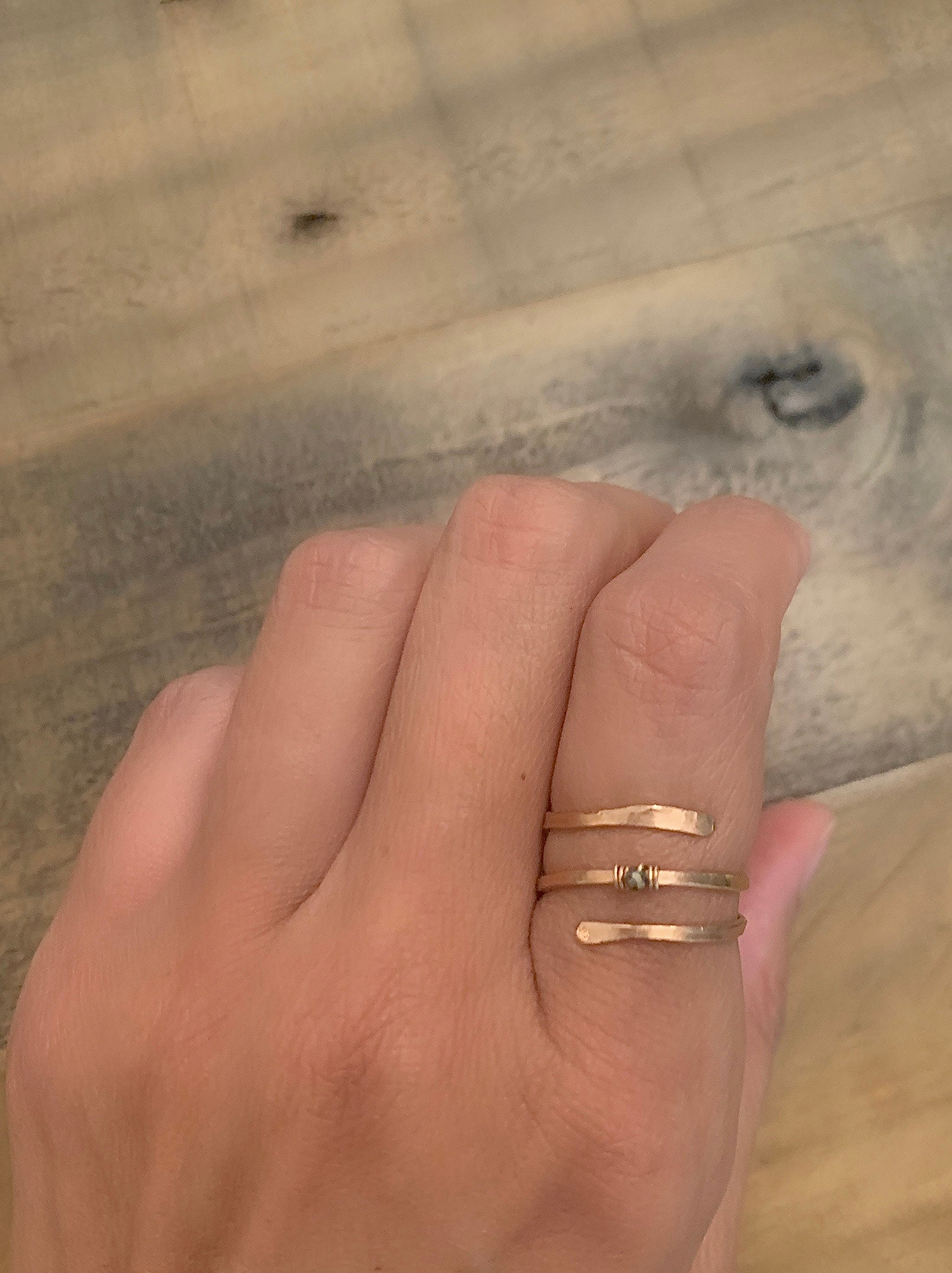 Baby Coil Pyrite Accent Ring