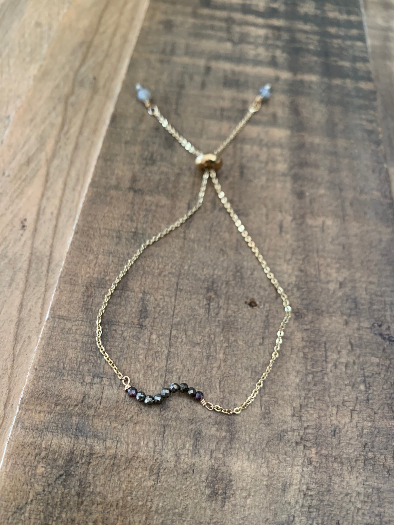 Pyrite Squiggle Slider Bracelet