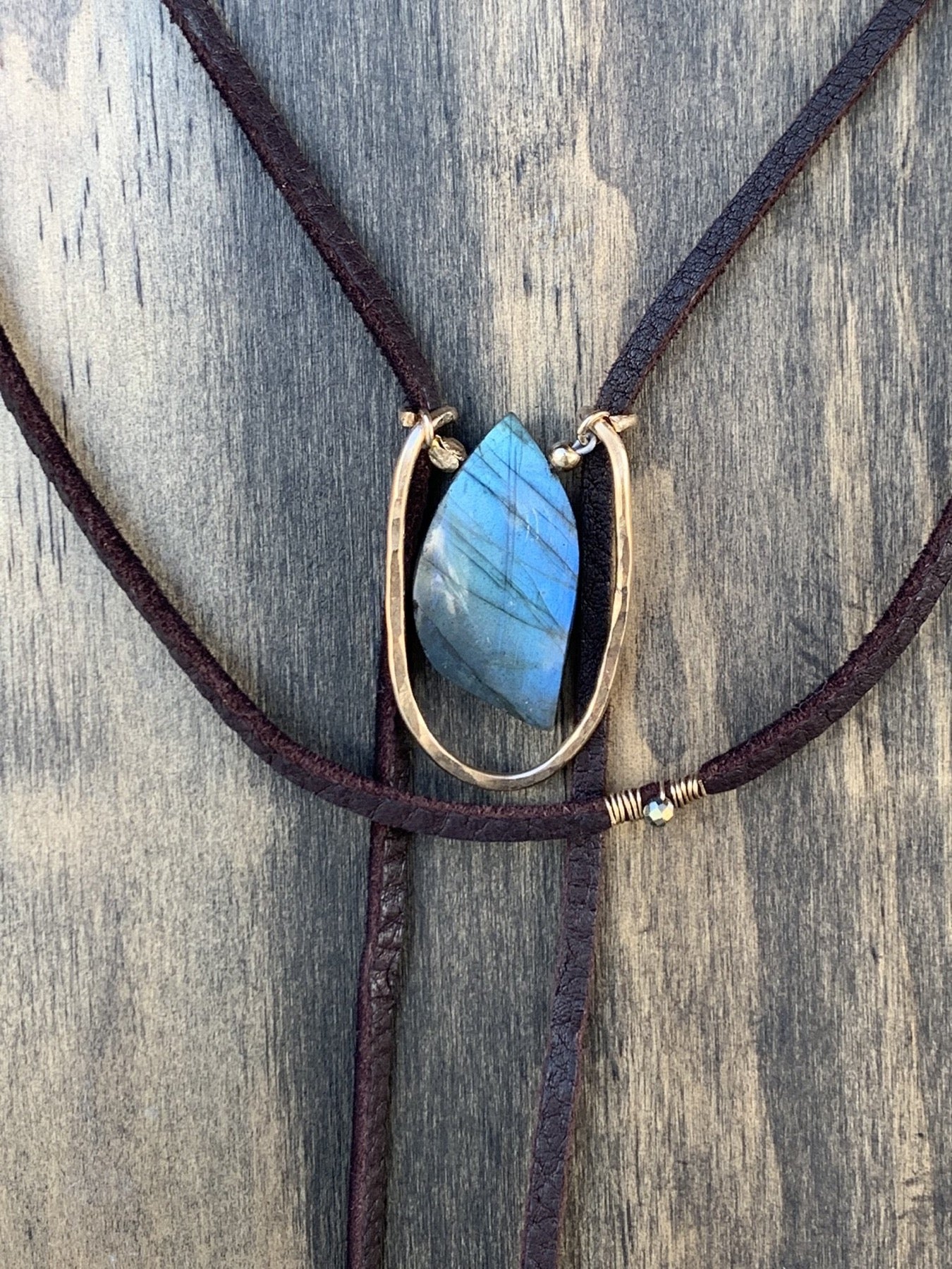 Sliding Crescent n’ Leather Neck Drape