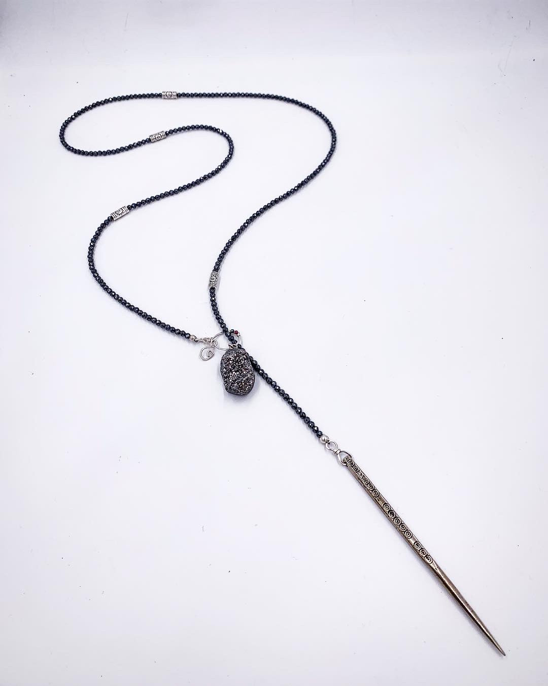 Silver Titanium Spike Lariat