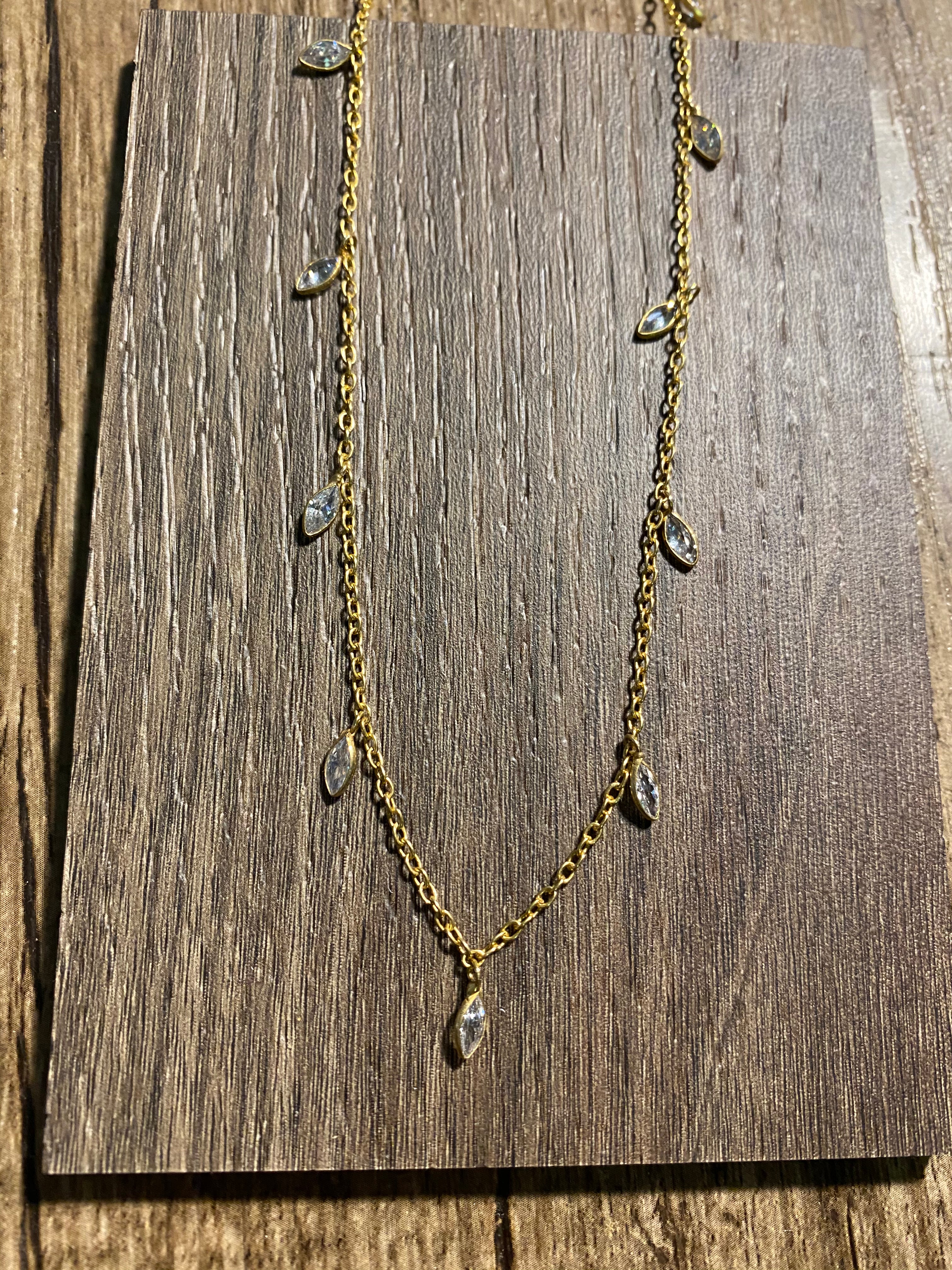 Dainty Crystal Garland Necklace