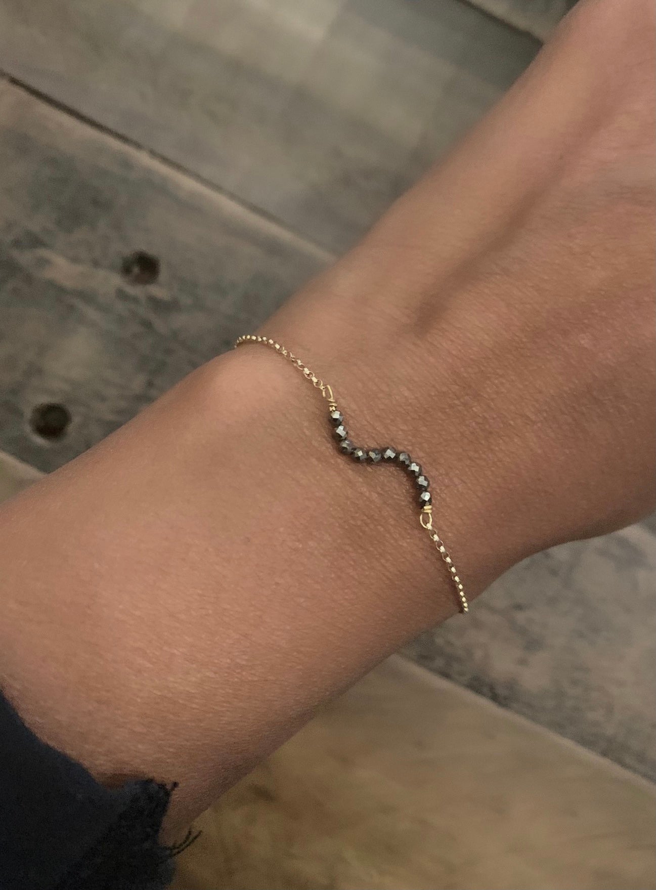 Pyrite Squiggle Slider Bracelet