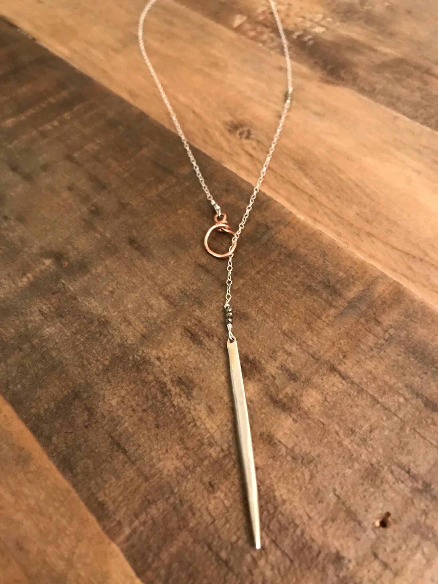Silver N’ Rose Spike Lariat
