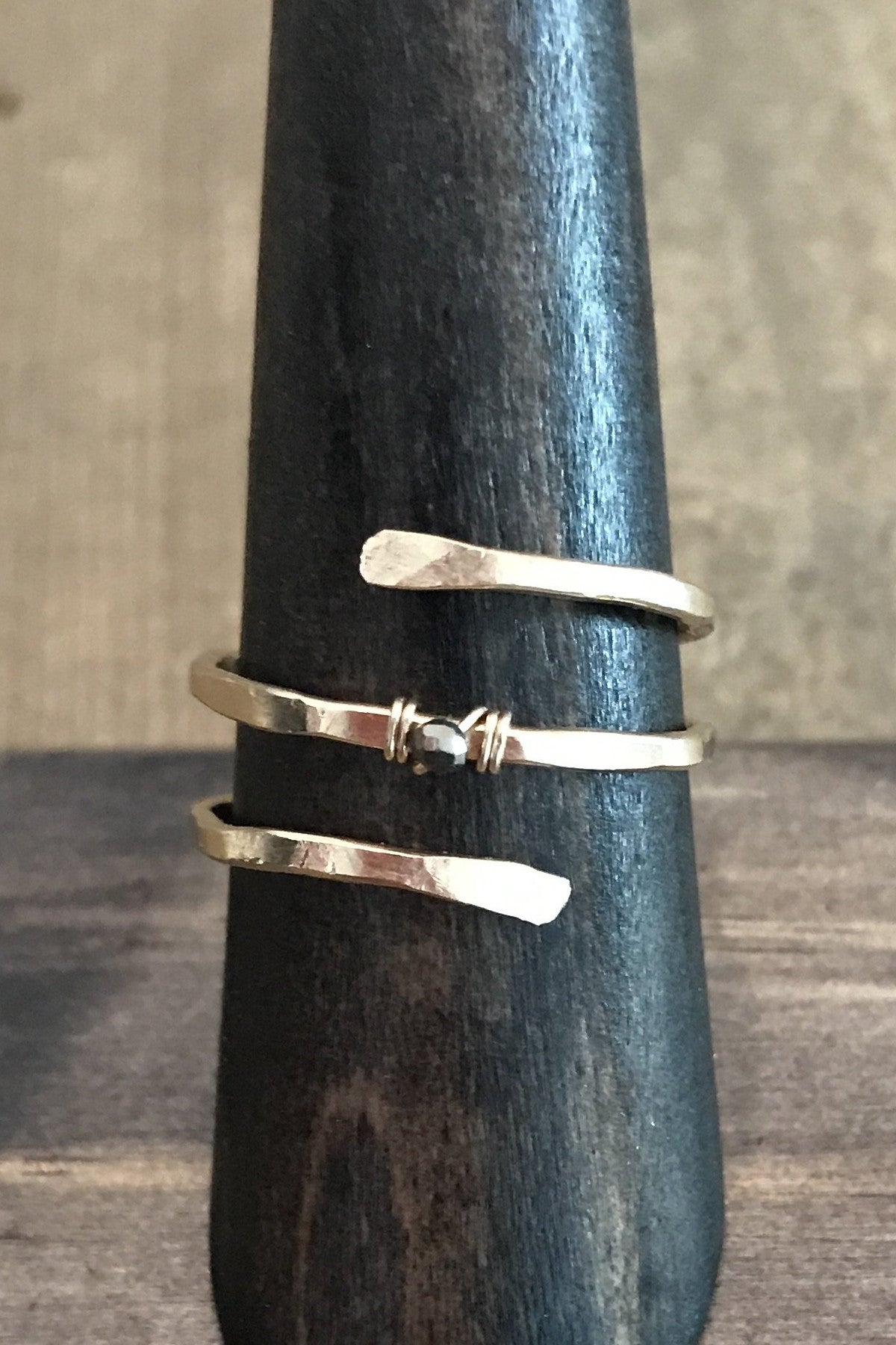 Baby Coil Pyrite Accent Ring