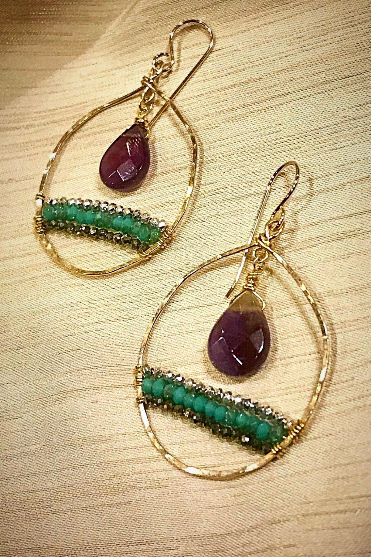 Violet Moon Pendulum Hoops