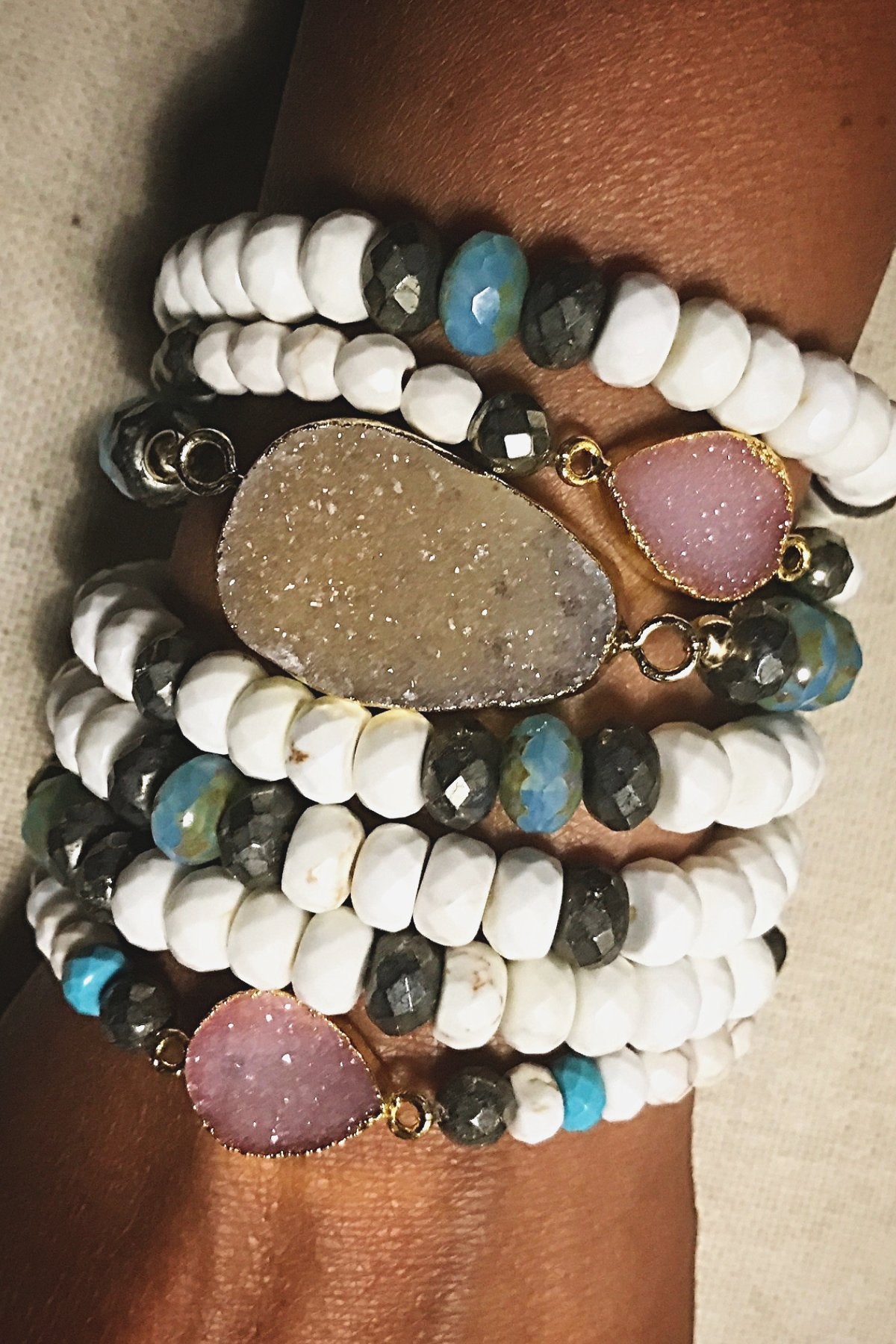 Summer White Turquoise Bangles