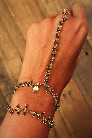 Pyrite Squiggle Slider Bracelet
