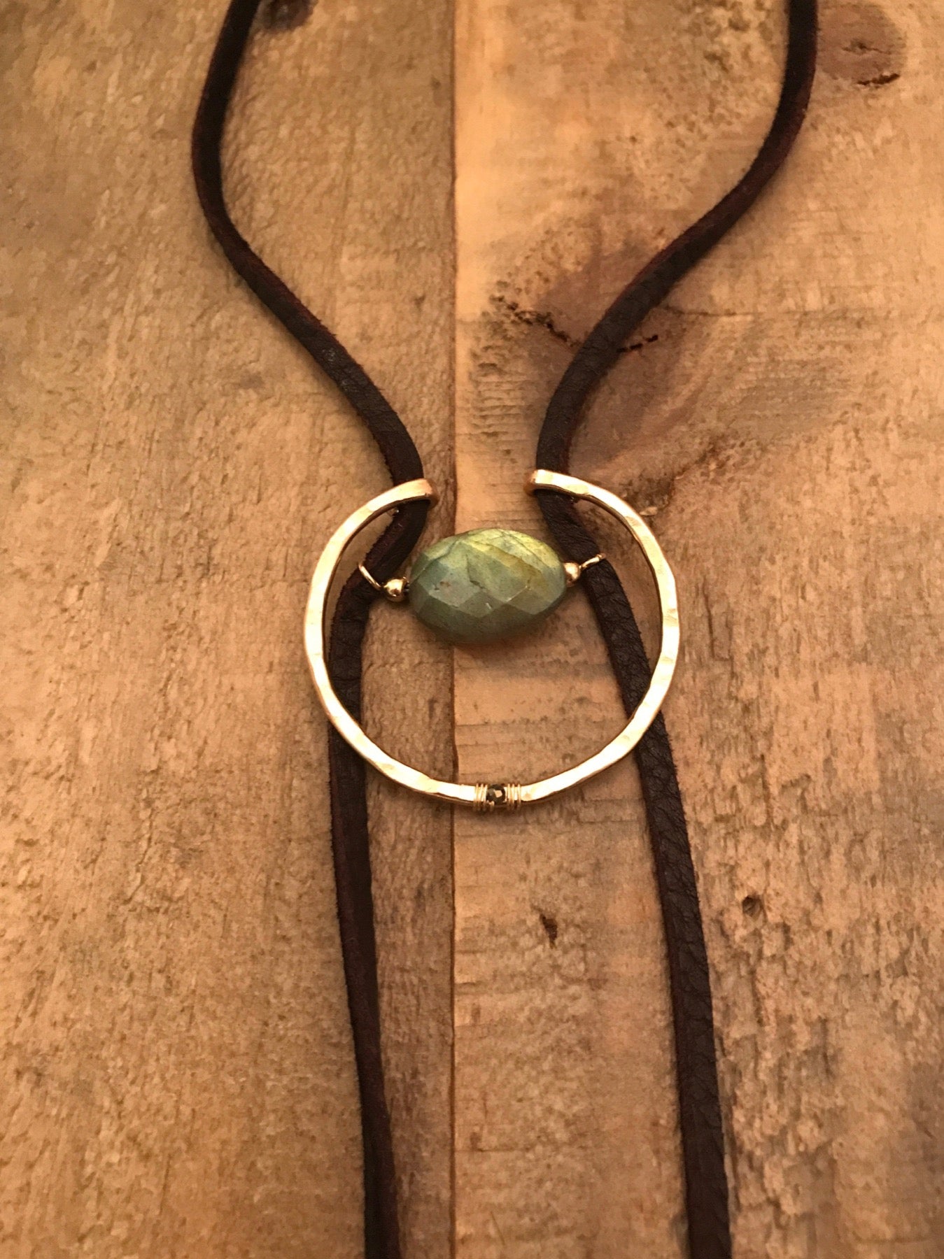Sliding Crescent n’ Leather Neck Drape