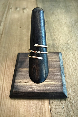 Double Delta Druzy Wrap Ring