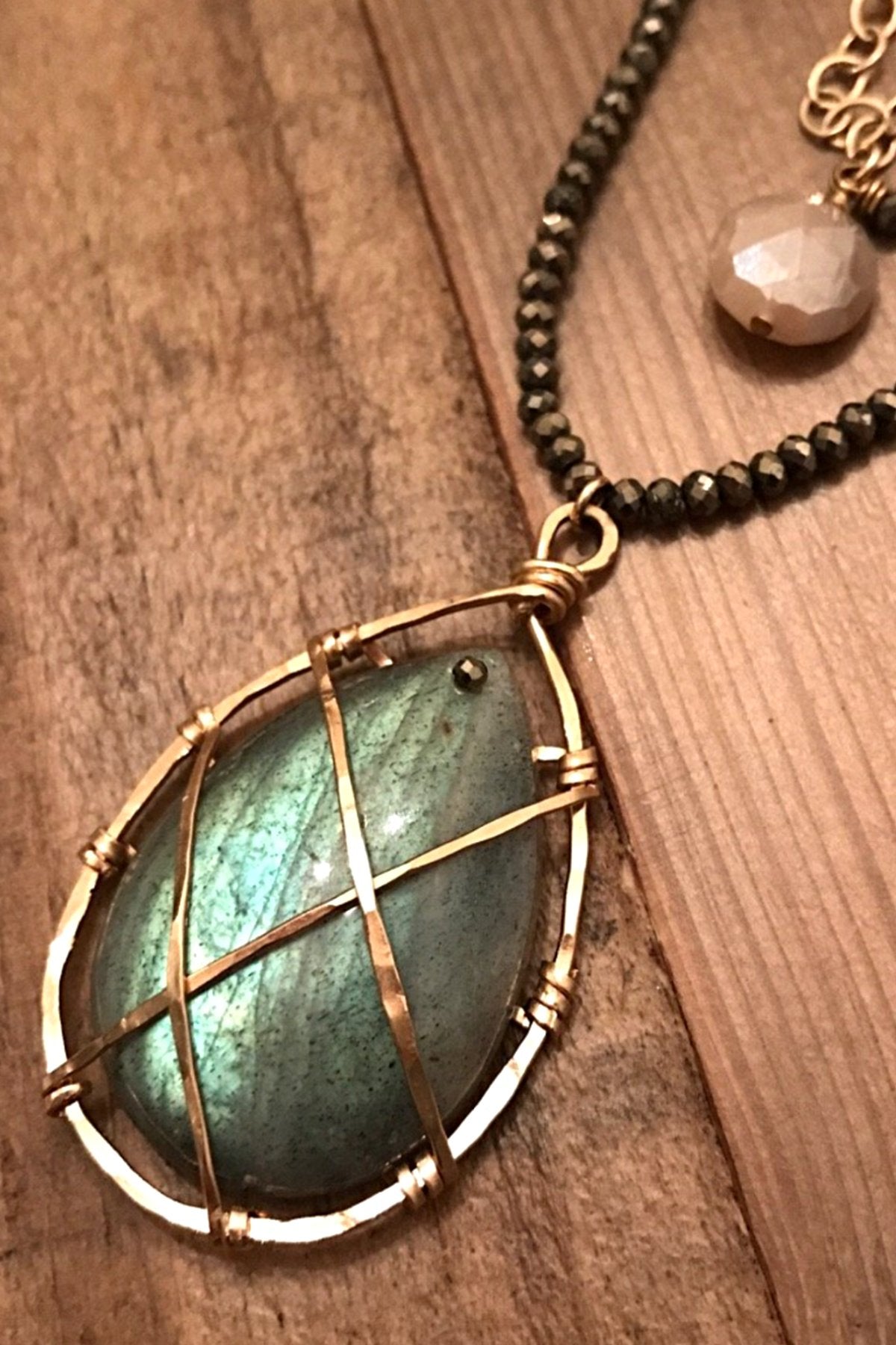 Convertible Lab N’ Moonstone Necklace
