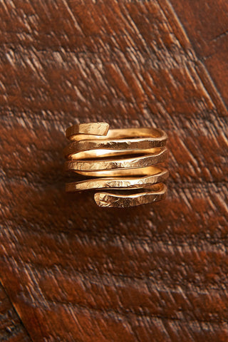 Double Delta Druzy Wrap Ring