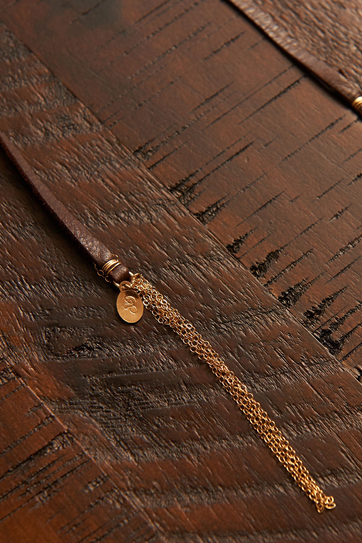 Floating Abalone & Leather Necklace