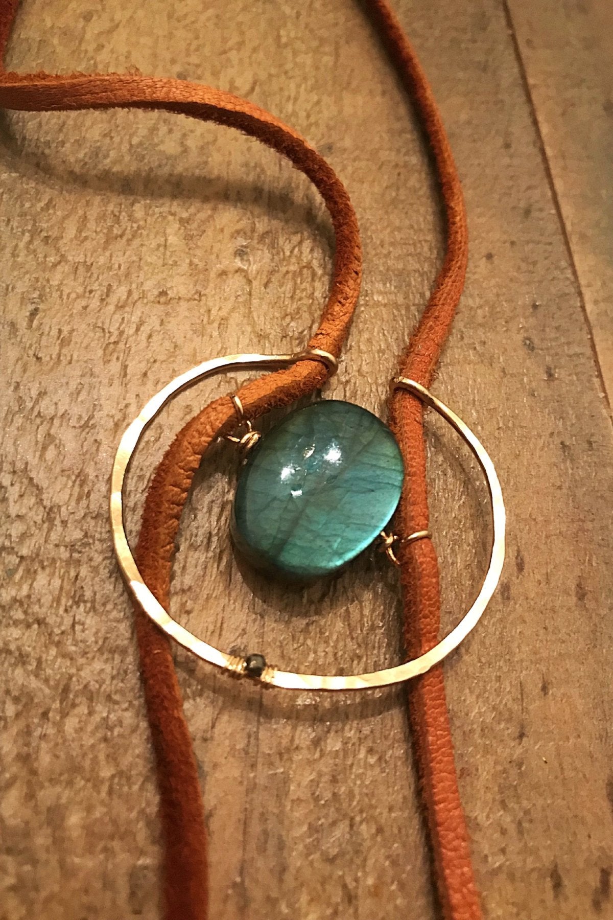 Sliding Crescent n’ Leather Neck Drape