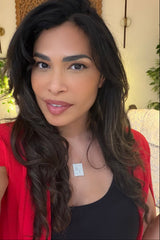 Geo Simmer Panel Necklace (White Gold w/ White Crystals)