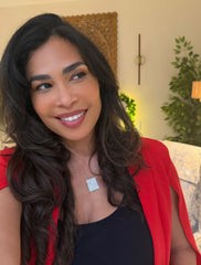 Geo Simmer Panel Necklace (White Gold w/ White Crystals)