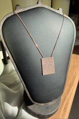 Geo Simmer Panel Necklace (Rose Gold w/ White Crystals)