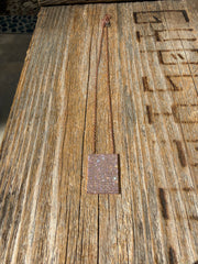 Geo Simmer Panel Necklace (Rose Gold w/ White Crystals)