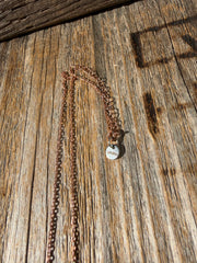 Geo Simmer Panel Necklace (Rose Gold w/ White Crystals)