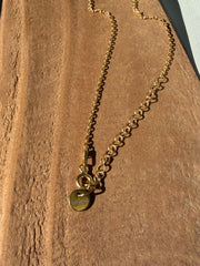 Geo Simmer Panel Necklace (Yellow Gold w/ White Crystals)