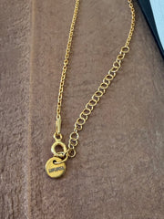 Geo Simmer Panel Necklace (Yellow Gold w/ White Crystals)