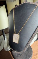 Geo Simmer Panel Necklace (Yellow Gold w/ White Crystals)