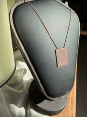 Geo Simmer Panel Necklace (Rose Gold w/ White Crystals)