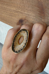 Chroma Caviar Ring (Sunray Motif)