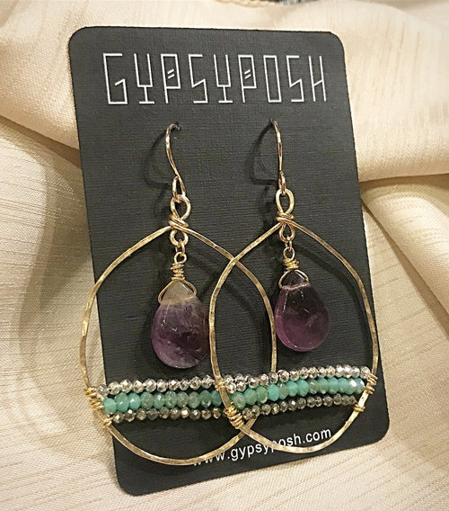Violet Moon Pendulum Hoops